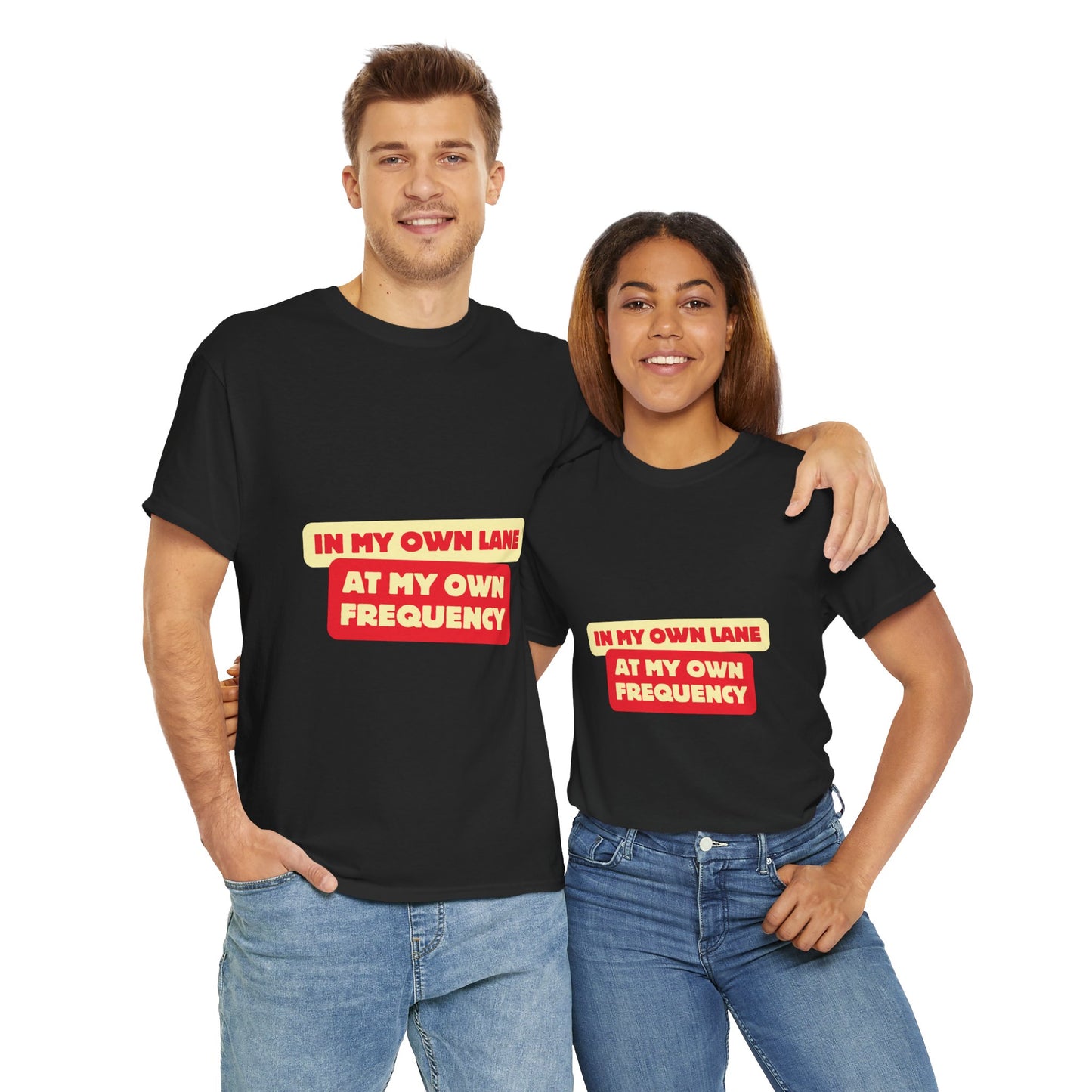 Motivational Quote 'In My Own Lane, At My Own Frequency' Unisex Heavy Cotton Tee, Inspirational, Positive Vibes, Self Care, Unisex Sweatshirt, Gift Idea t shirt