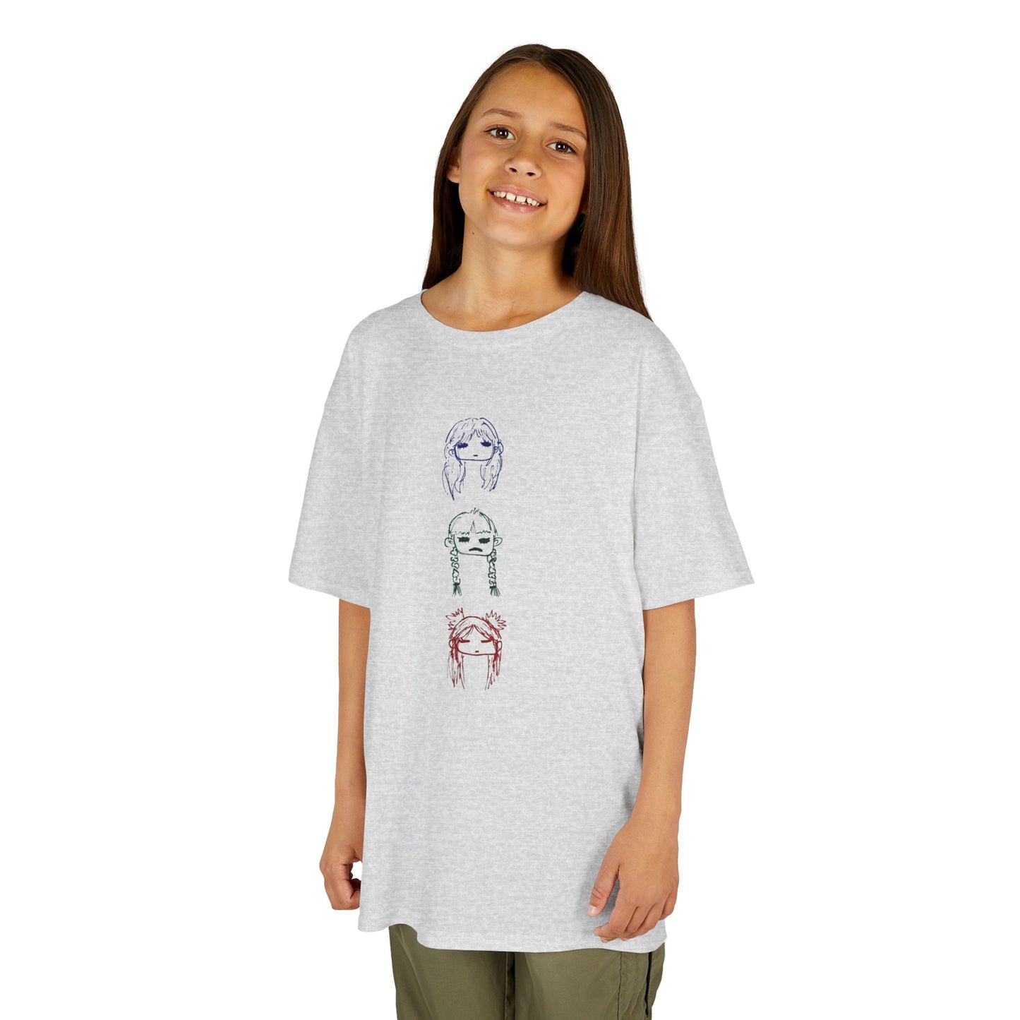 Kids' Heavy Cotton T-Shirt for Girls, Adorable handmade Graphic Design, Perfect for Everyday Fun