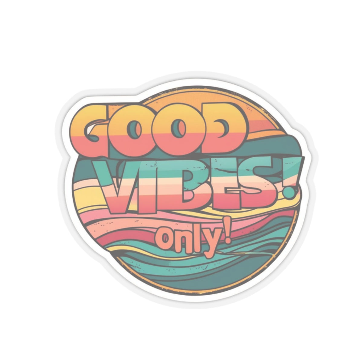 Good Vibes Only Kiss-Cut Stickers, Positive Vibes Decals, Laptop Stickers, Waterproof Sticker Pack, Inspirational Quote Stickers