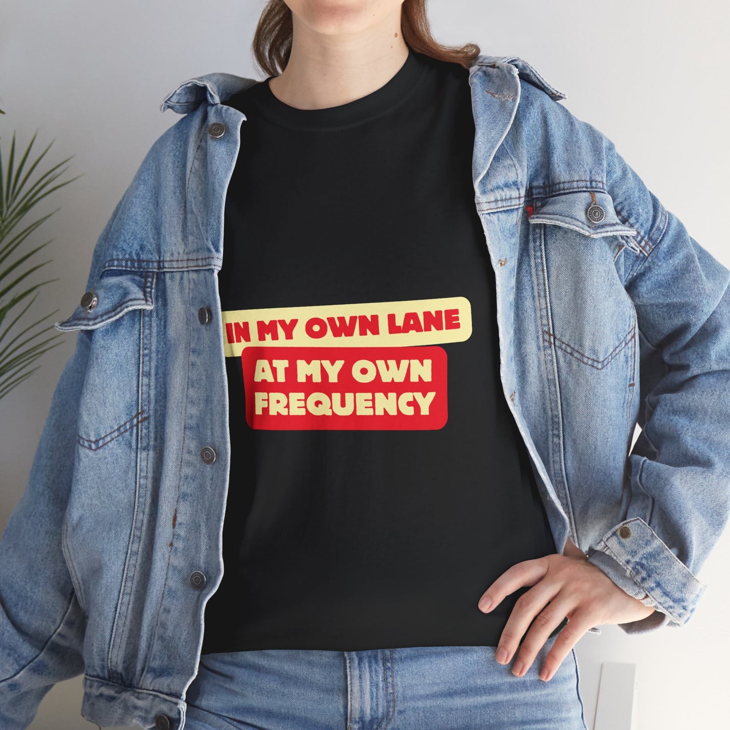 Motivational Quote 'In My Own Lane, At My Own Frequency' Unisex Heavy Cotton Tee, Inspirational, Positive Vibes, Self Care, Unisex Sweatshirt, Gift Idea t shirt