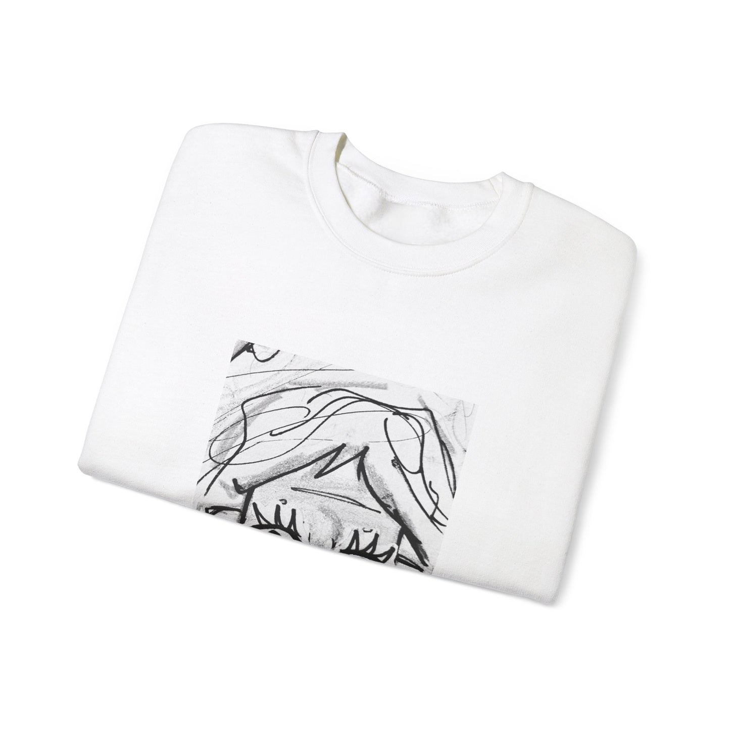 Graphic Face Sweatshirt, Unisex Heavy Blend Crewneck, Abstract Art, Casual Streetwear, Artistic Sweater