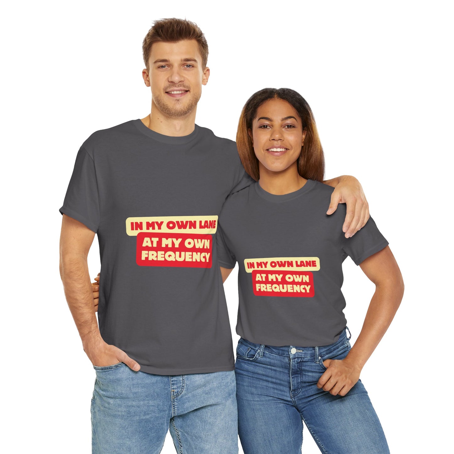 Motivational Quote 'In My Own Lane, At My Own Frequency' Unisex Heavy Cotton Tee, Inspirational, Positive Vibes, Self Care, Unisex Sweatshirt, Gift Idea t shirt