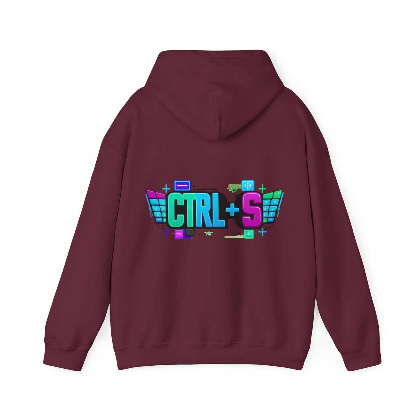 Tech-Inspired Hoodie – Ctrl + S (Save Me) Design, Funny Keyboard Theme, Neon Colors, Unisex Pullover Sweatshirt