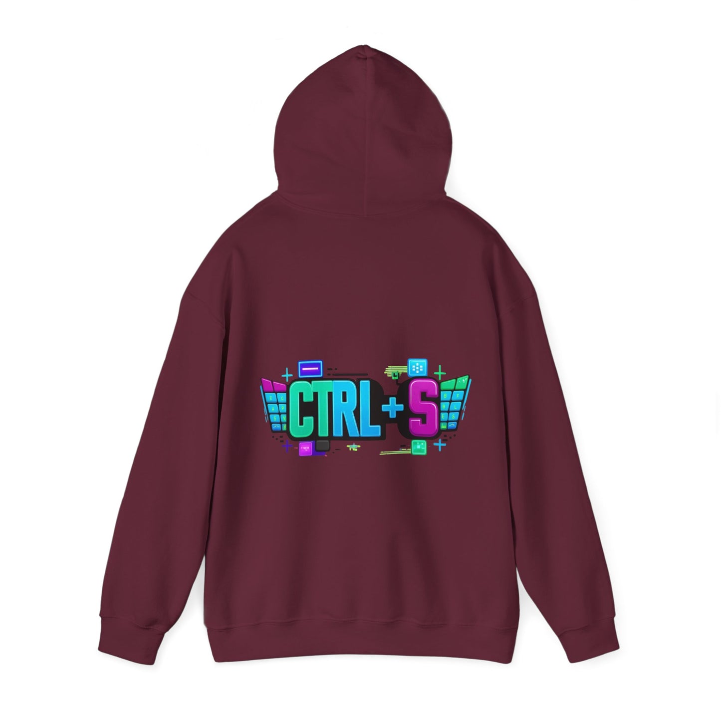 Tech-Inspired Hoodie – Ctrl + S (Save Me) Design, Funny Keyboard Theme, Neon Colors, Unisex Pullover Sweatshirt