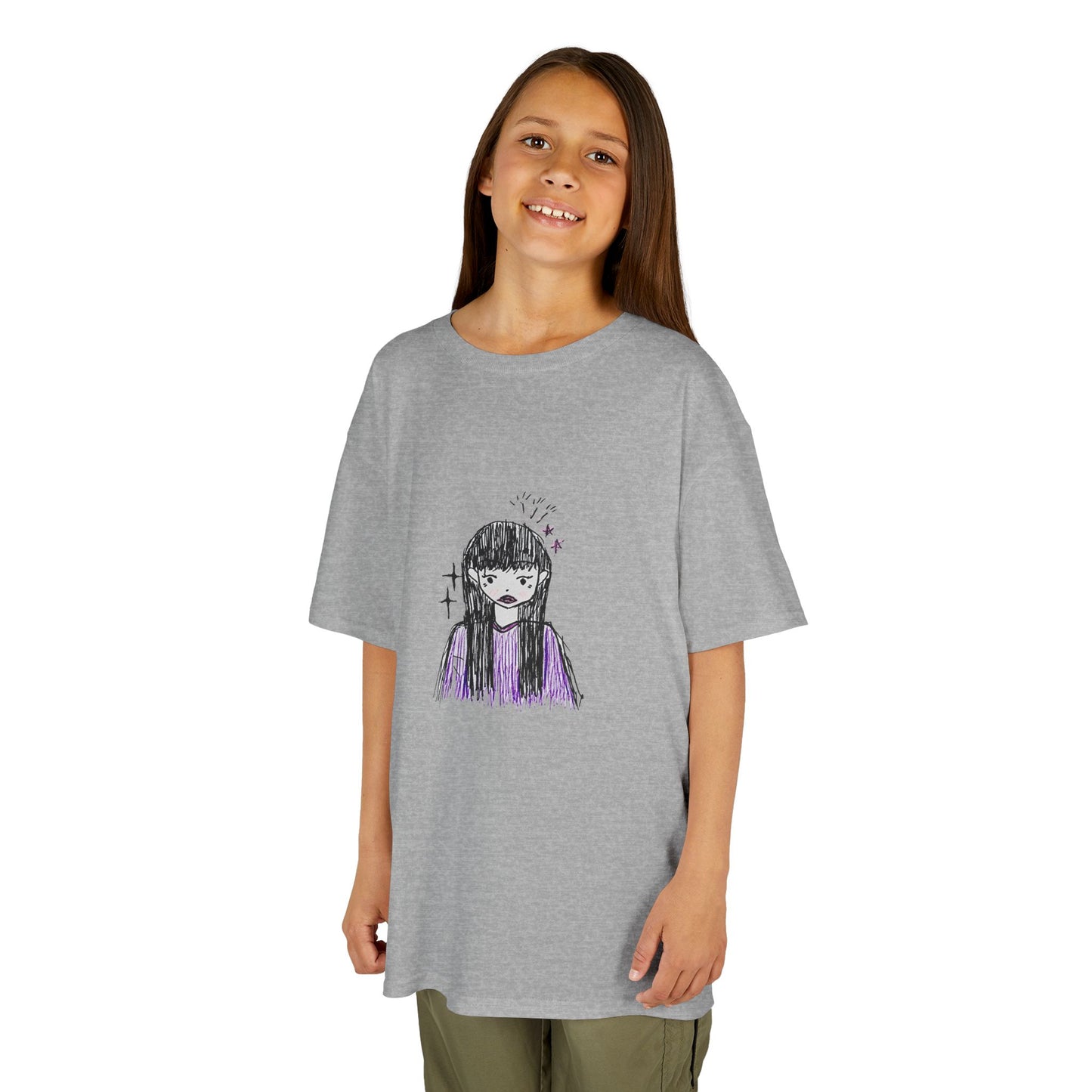 Girl Graphic T Shirt, Kids Heavy Cotton Tee, Fun and Colorful Design, Unisex Casual Wear, Comfortable and Stylish Tee