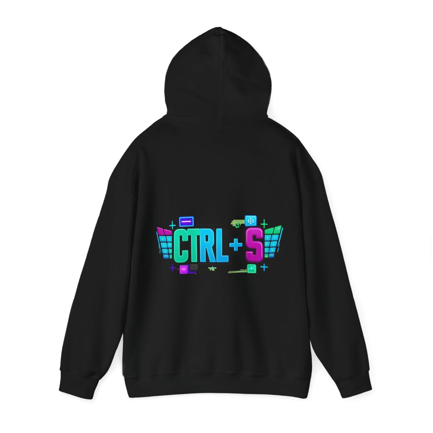 Tech-Inspired Hoodie – Ctrl + S (Save Me) Design, Funny Keyboard Theme, Neon Colors, Unisex Pullover Sweatshirt