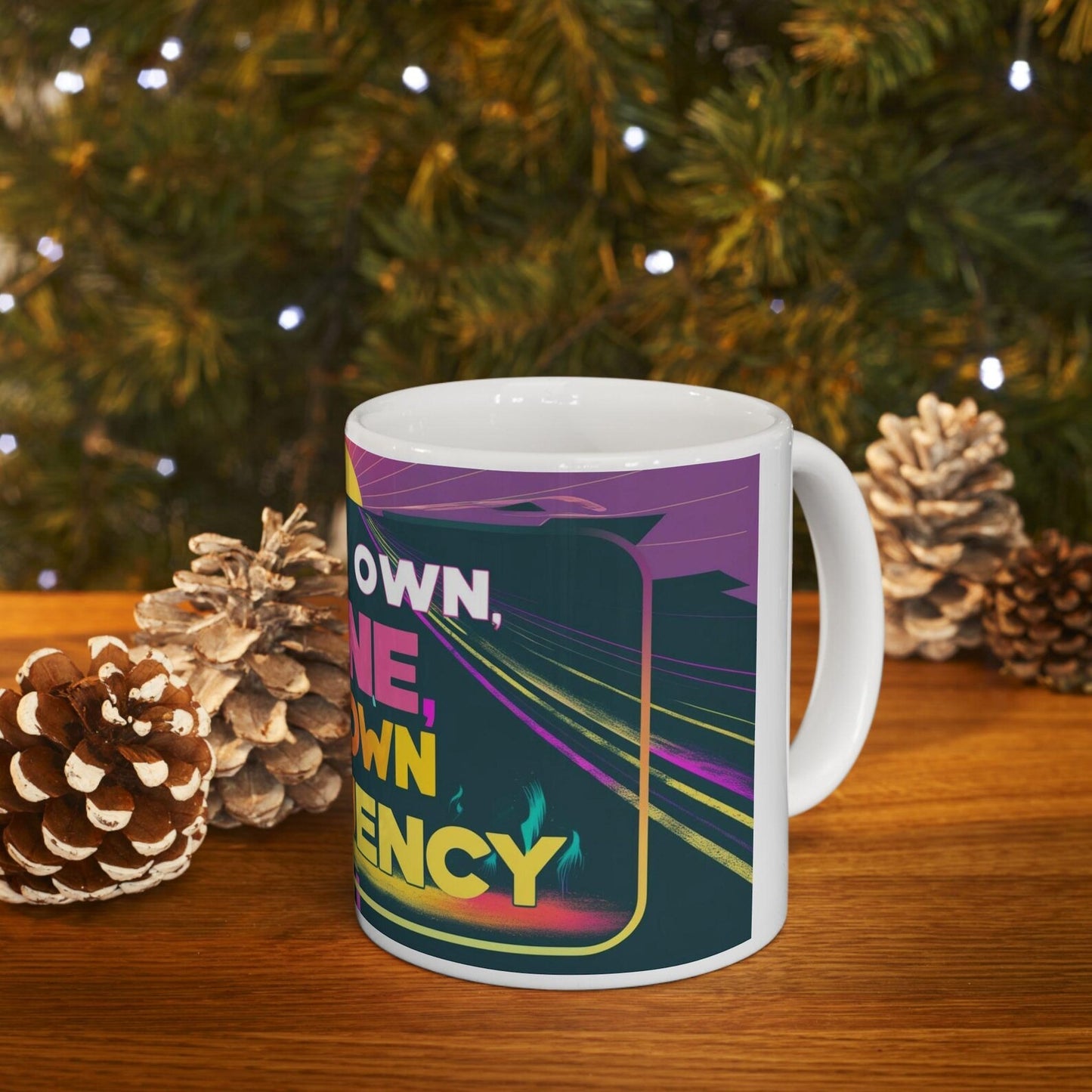 Motivational Quote "In My Own Lane, At My Own Frequency" Ceramic Mug, Inspirational Coffee Cup, Positive Vibes Tea Mug, Self Care Gift Idea