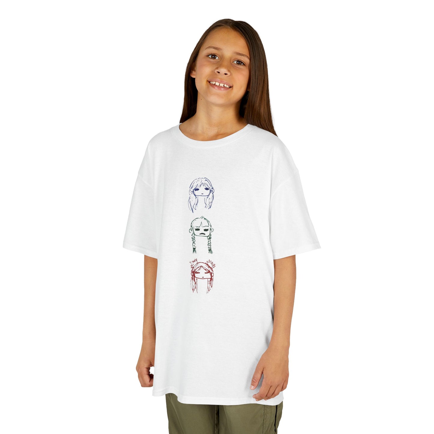 Kids' Heavy Cotton T-Shirt for Girls, Adorable handmade Graphic Design, Perfect for Everyday Fun