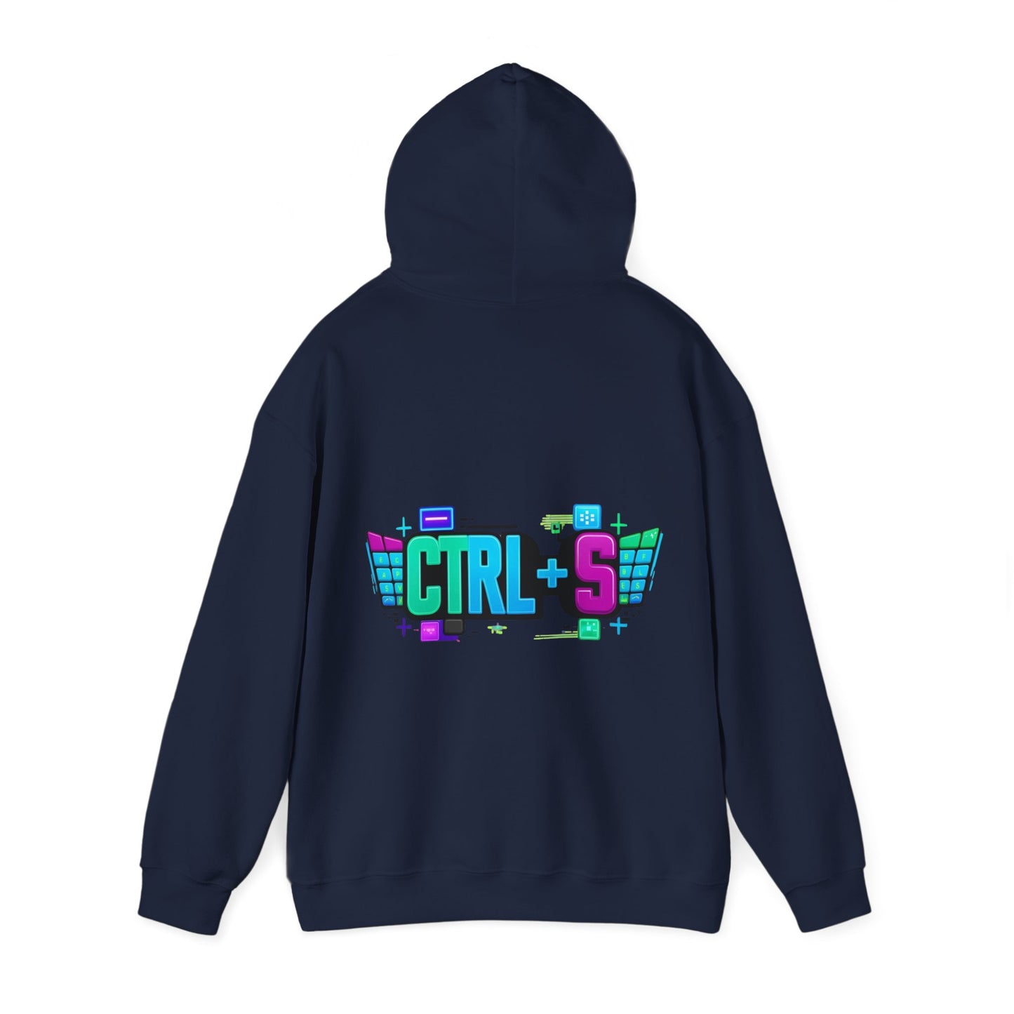 Tech-Inspired Hoodie – Ctrl + S (Save Me) Design, Funny Keyboard Theme, Neon Colors, Unisex Pullover Sweatshirt