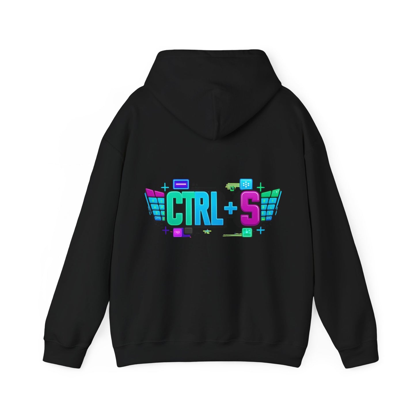 Tech-Inspired Hoodie – Ctrl + S (Save Me) Design, Funny Keyboard Theme, Neon Colors, Unisex Pullover Sweatshirt