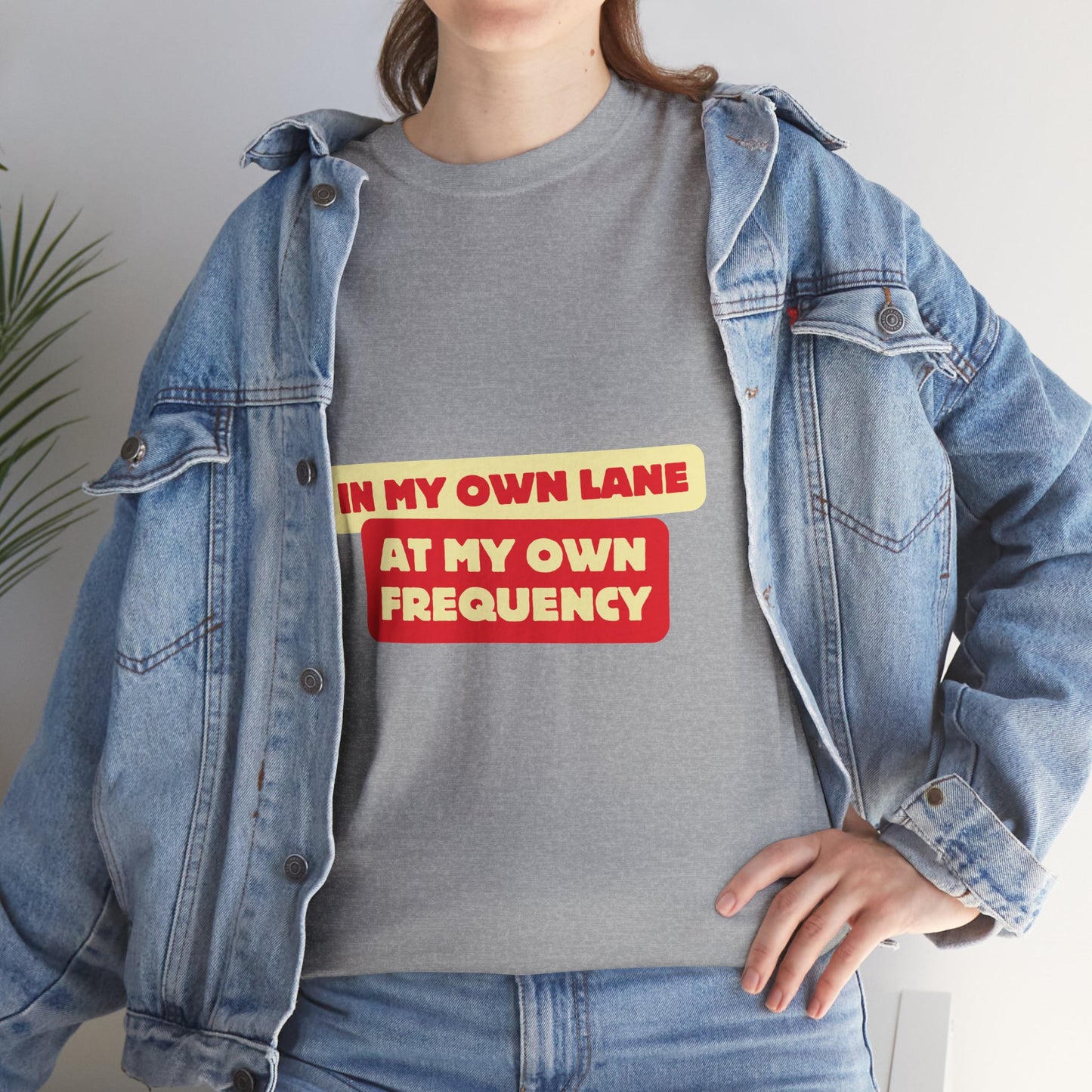 Motivational Quote 'In My Own Lane, At My Own Frequency' Unisex Heavy Cotton Tee, Inspirational, Positive Vibes, Self Care, Unisex Sweatshirt, Gift Idea t shirt