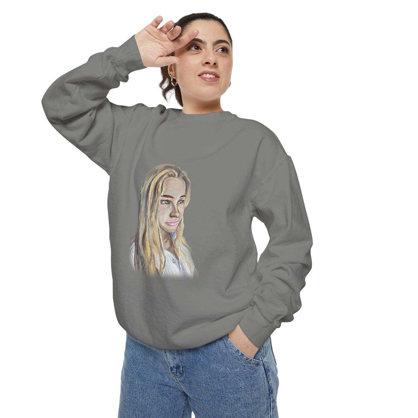 Cozy Unisex Garment-Dyed Sweatshirt with Artistic Design, Perfect for Casual Outings, Gift for Art Lovers, Birthday, Holidays, Outfit [...]