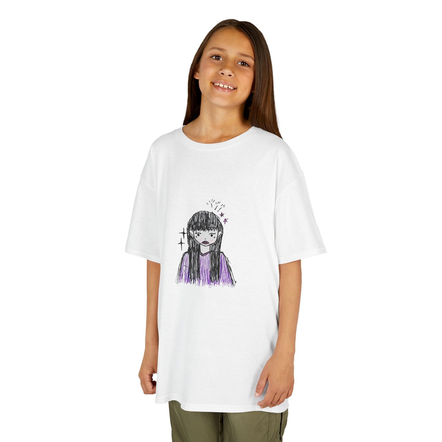 Girl Graphic T Shirt, Kids Heavy Cotton Tee, Fun and Colorful Design, Unisex Casual Wear, Comfortable and Stylish Tee
