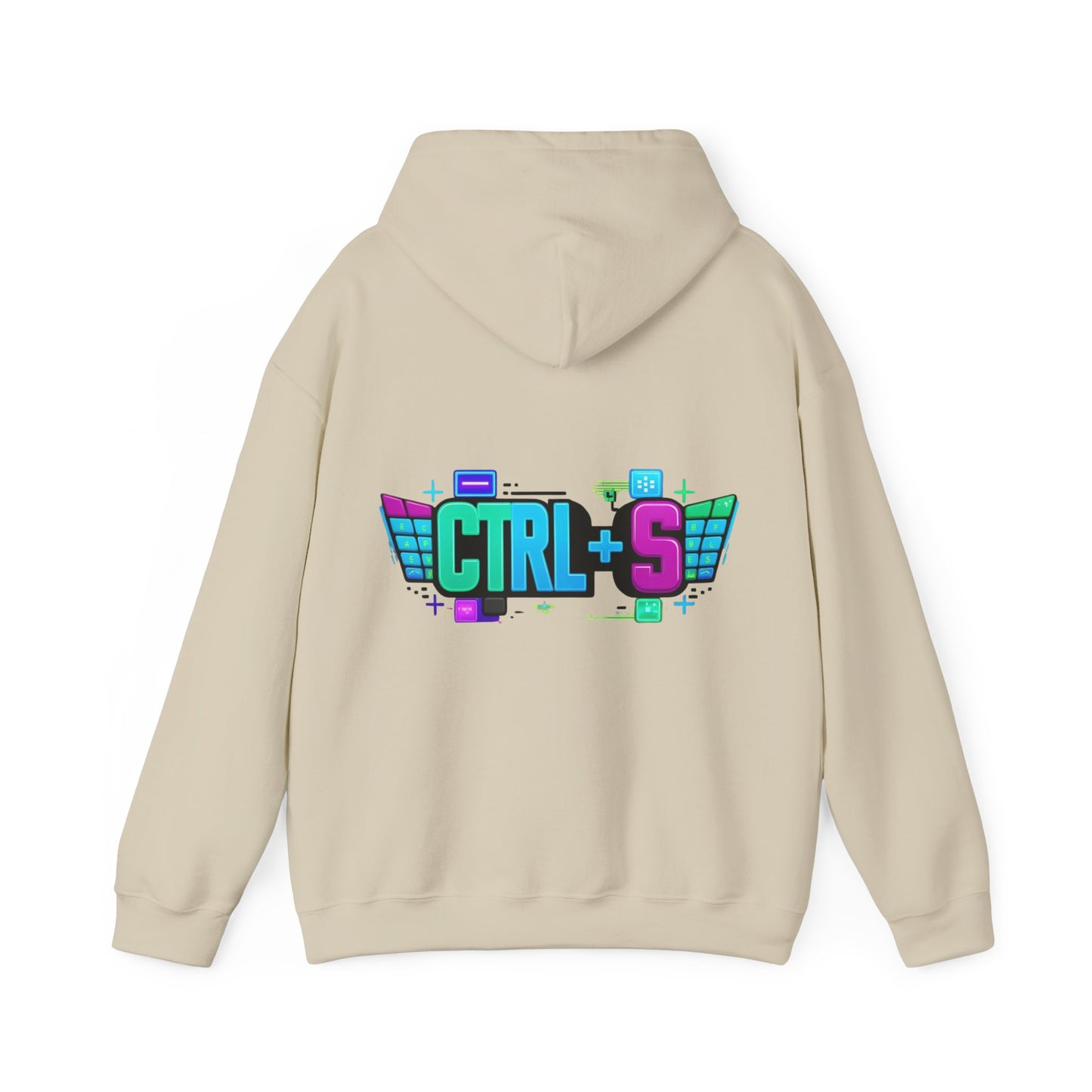 Tech-Inspired Hoodie – Ctrl + S (Save Me) Design, Funny Keyboard Theme, Neon Colors, Unisex Pullover Sweatshirt