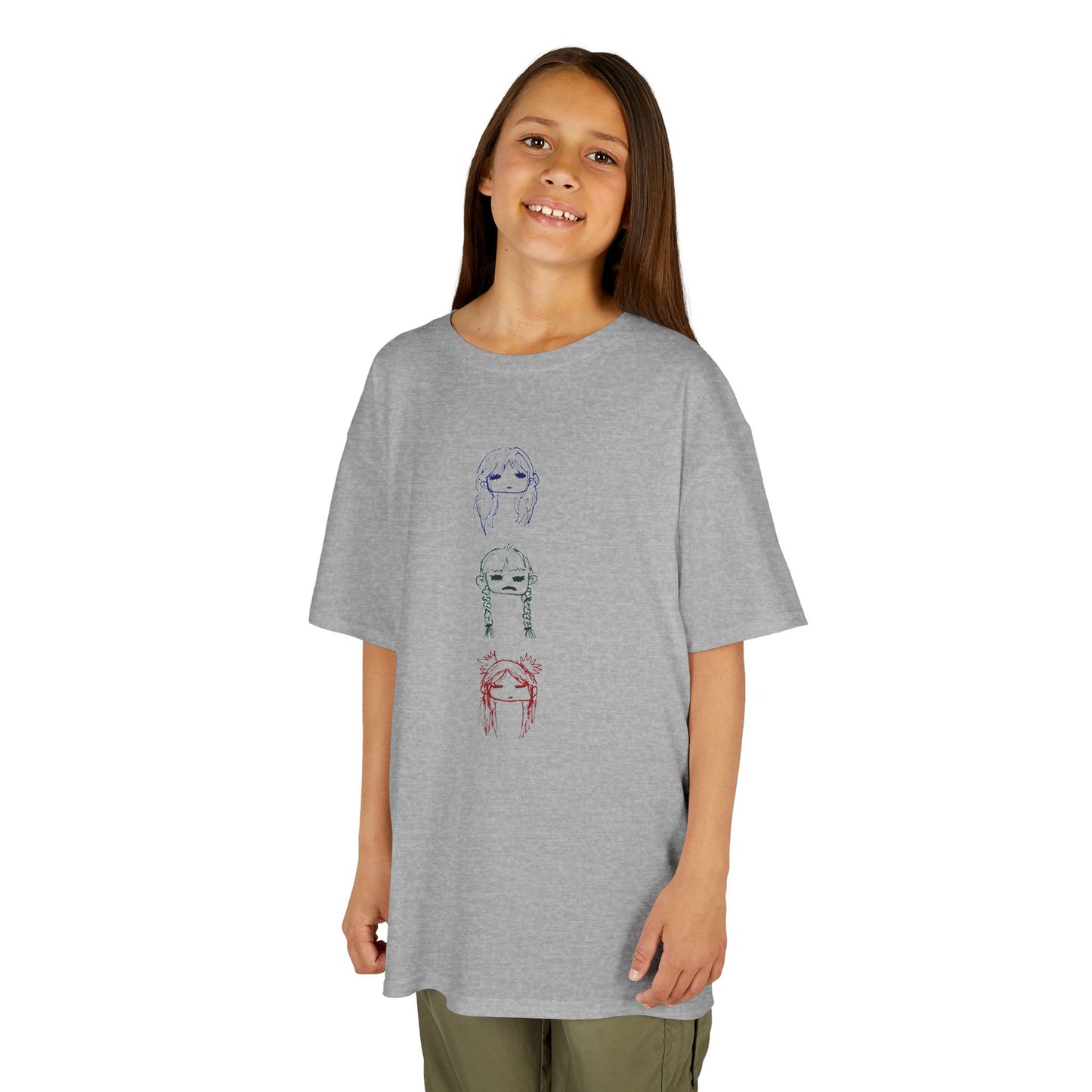 Kids' Heavy Cotton T-Shirt for Girls, Adorable handmade Graphic Design, Perfect for Everyday Fun