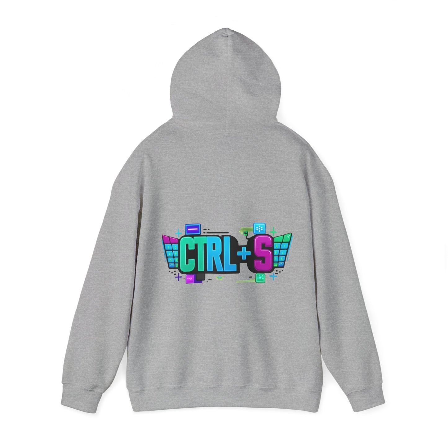 Tech-Inspired Hoodie – Ctrl + S (Save Me) Design, Funny Keyboard Theme, Neon Colors, Unisex Pullover Sweatshirt