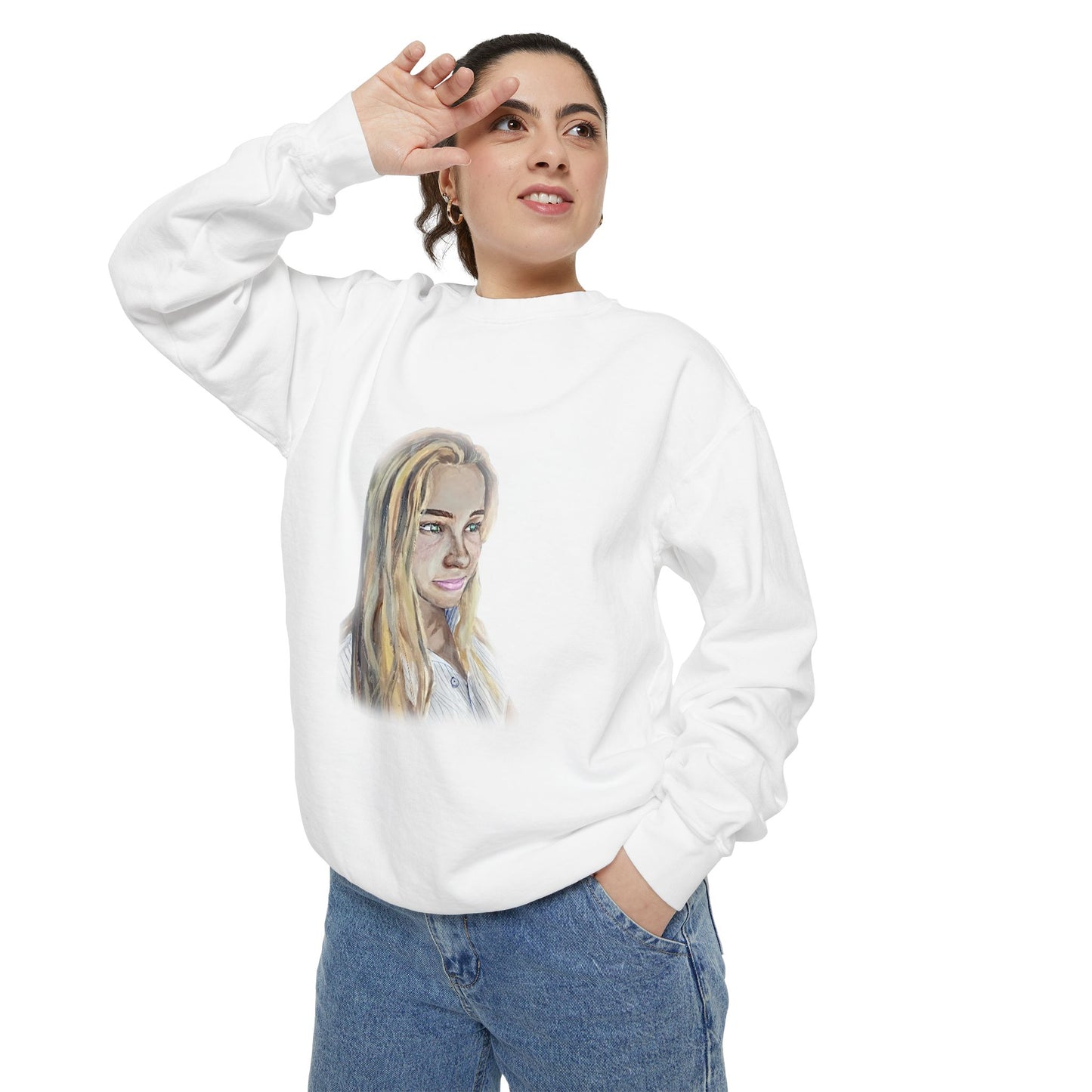 Cozy Unisex Garment-Dyed Sweatshirt with Artistic Design, Perfect for Casual Outings, Gift for Art Lovers, Birthday, Holidays, Outfit [...]