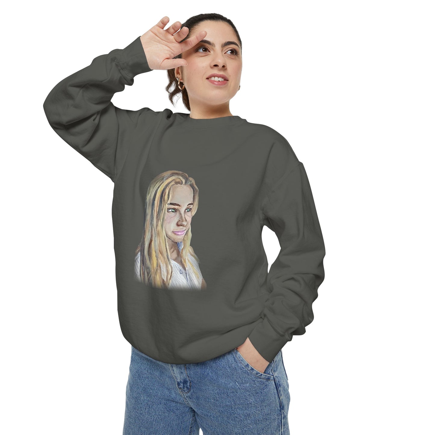 Cozy Unisex Garment-Dyed Sweatshirt with Artistic Design, Perfect for Casual Outings, Gift for Art Lovers, Birthday, Holidays, Outfit [...]