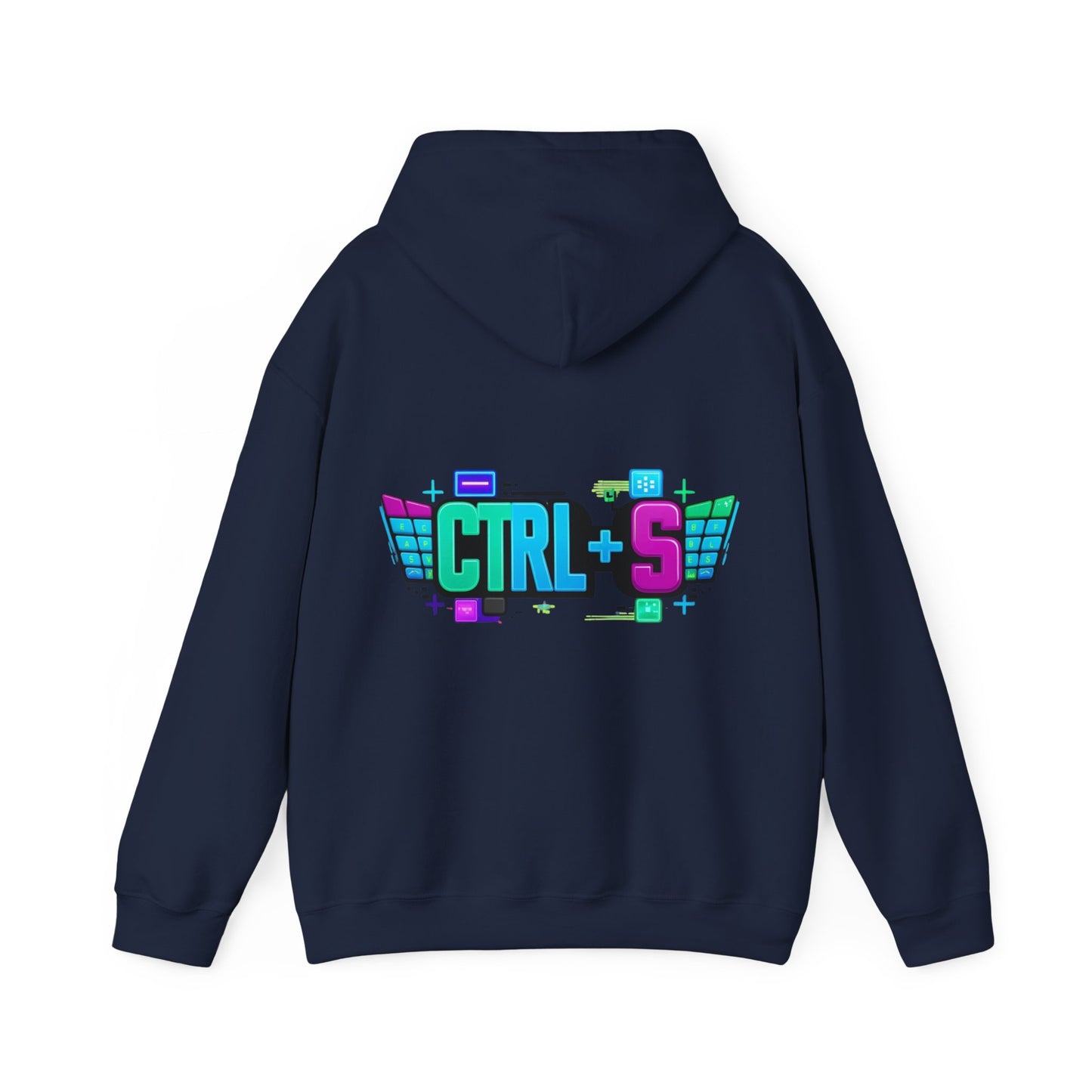 Tech-Inspired Hoodie – Ctrl + S (Save Me) Design, Funny Keyboard Theme, Neon Colors, Unisex Pullover Sweatshirt