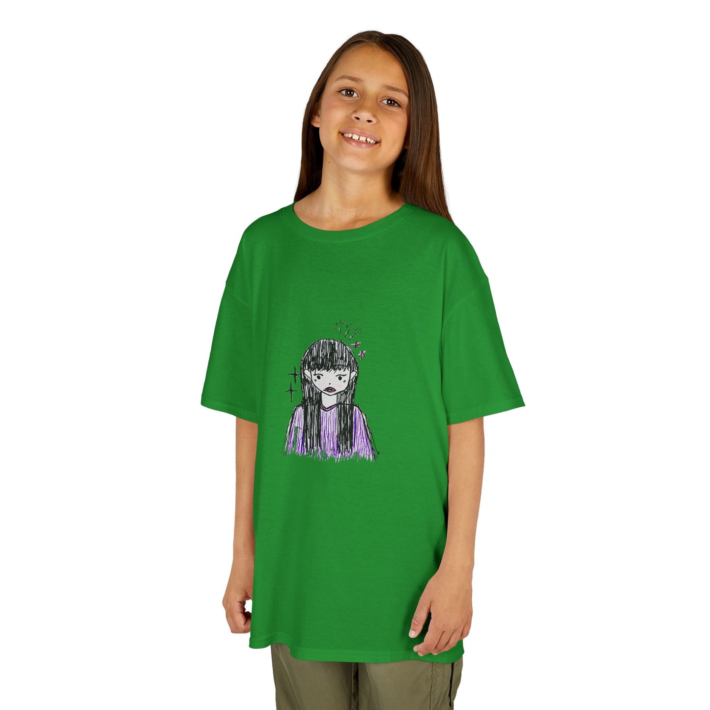 Girl Graphic T Shirt, Kids Heavy Cotton Tee, Fun and Colorful Design, Unisex Casual Wear, Comfortable and Stylish Tee
