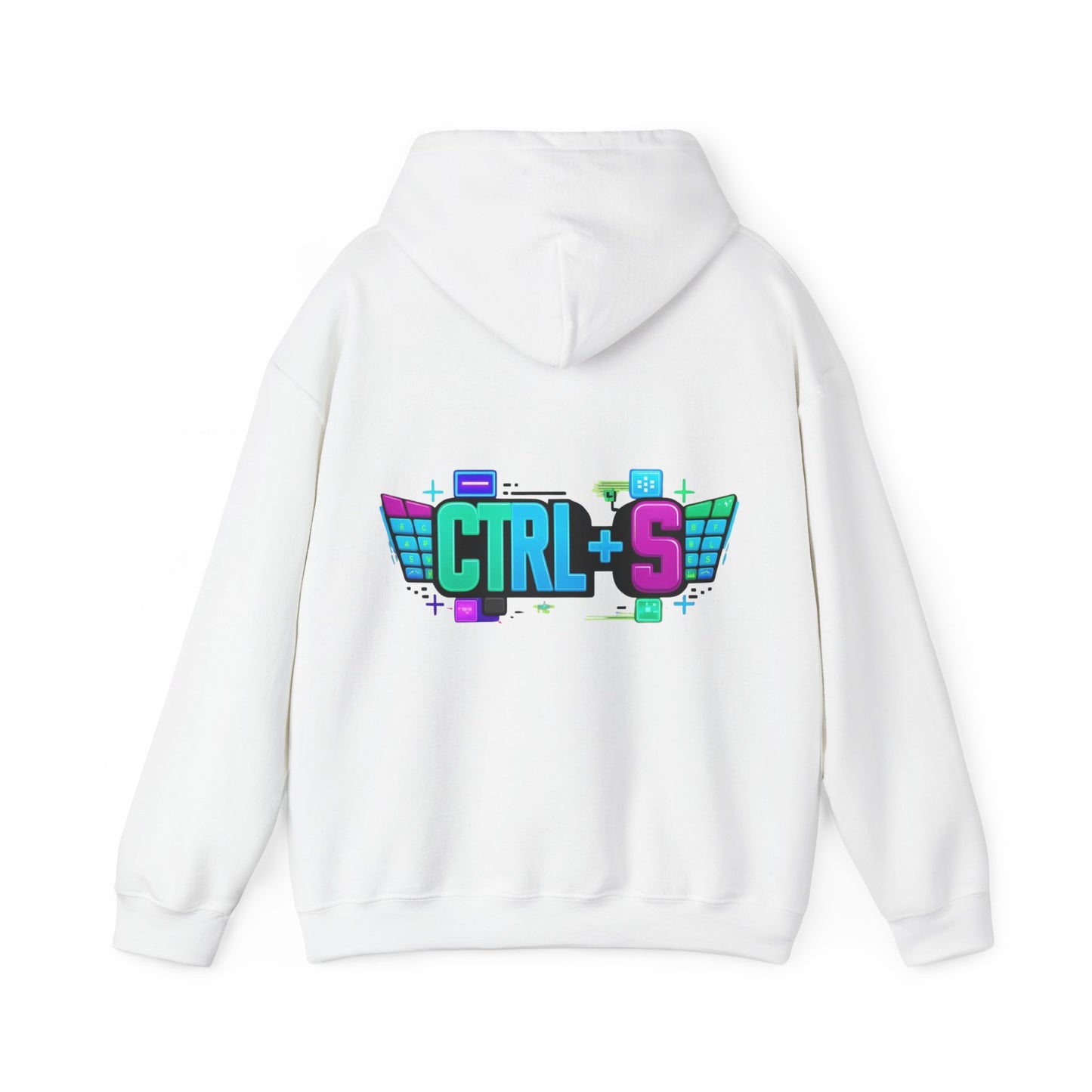 Tech-Inspired Hoodie – Ctrl + S (Save Me) Design, Funny Keyboard Theme, Neon Colors, Unisex Pullover Sweatshirt