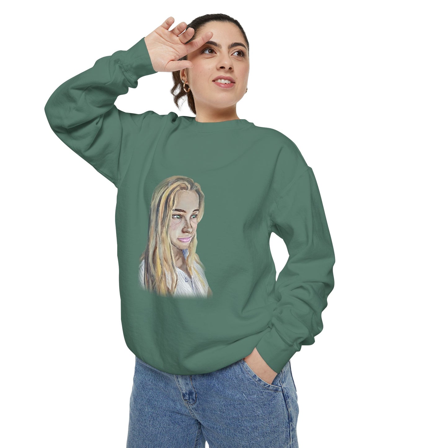 Cozy Unisex Garment-Dyed Sweatshirt with Artistic Design, Perfect for Casual Outings, Gift for Art Lovers, Birthday, Holidays, Outfit [...]