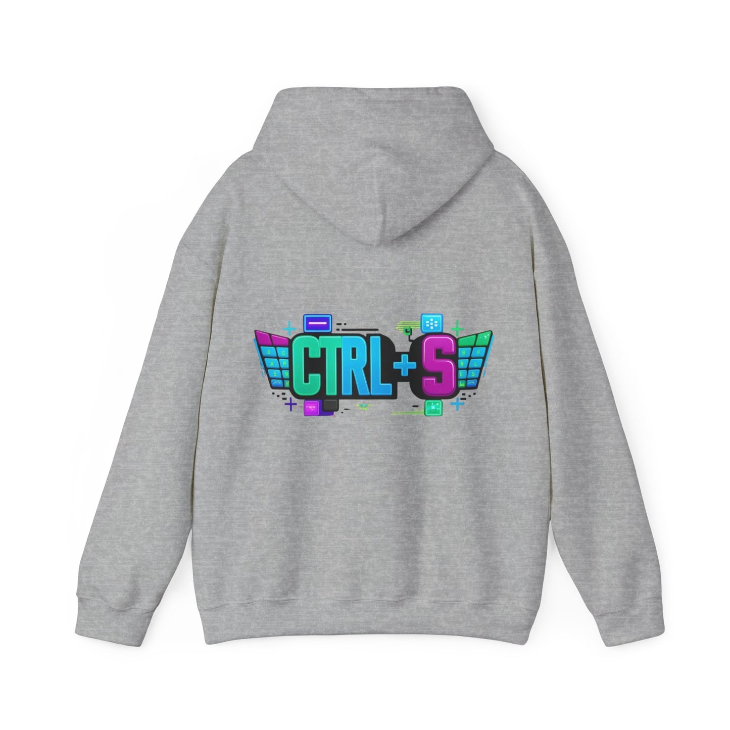 Tech-Inspired Hoodie – Ctrl + S (Save Me) Design, Funny Keyboard Theme, Neon Colors, Unisex Pullover Sweatshirt