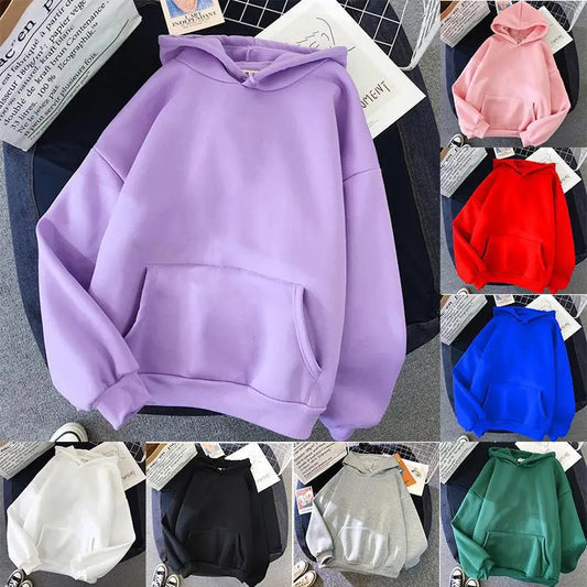 Female blank solid color hoodie